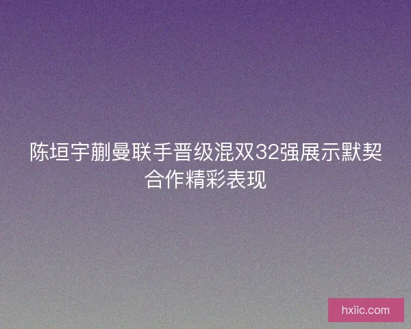 陈垣宇蒯曼联手晋级混双32强展示默契合作精彩表现